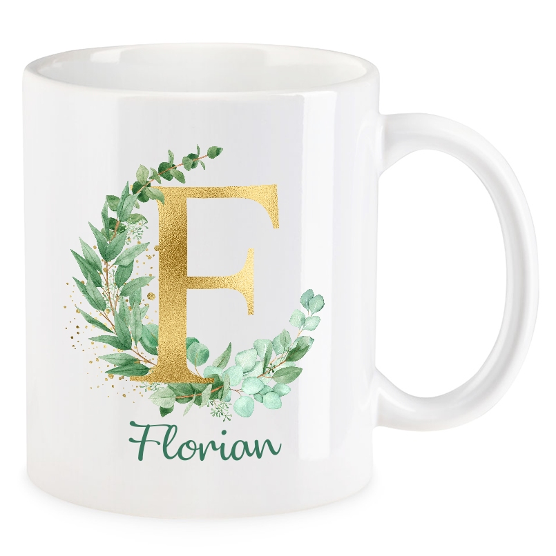Geschenk mit F: die Monogramm-Tasse
